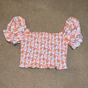 SHEIN: crop top with puff sleeves